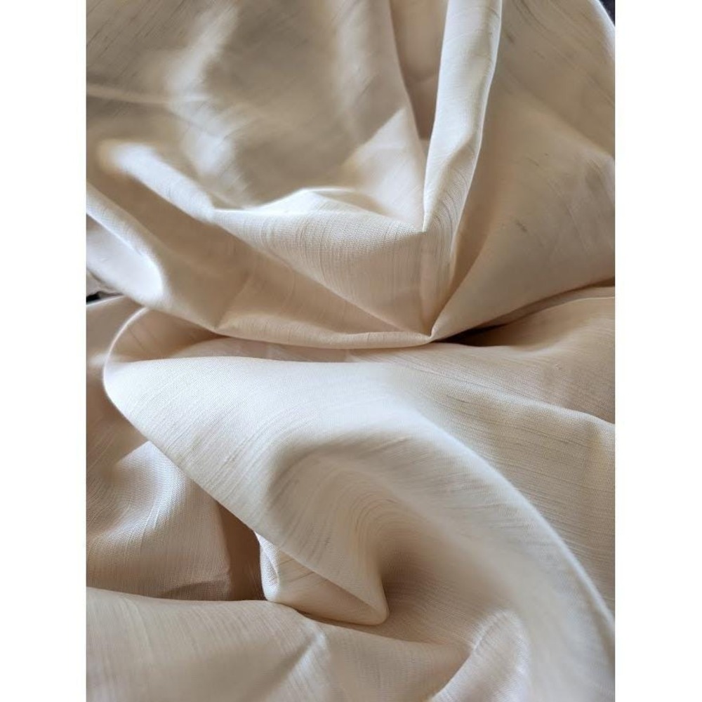 Vtg Antique Satin Fabric 3 Yards 108x47" Slub Texture Reversible Upholstery